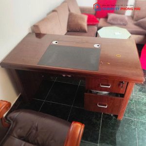 Bàn Giám Đốc Gỗ Cũ Kèm Hộc Tủ
