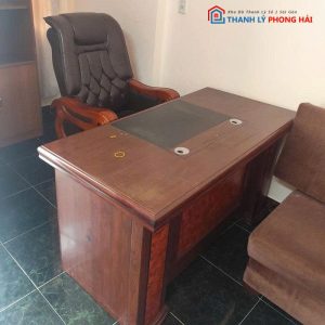 Bàn Giám Đốc Gỗ Cũ Kèm Hộc Tủ
