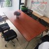 Bàn Họp 2m4 Chân Sắt Mặt Gỗ Cũ