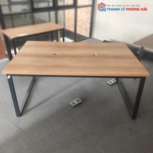 Bàn Làm Việc 1m63 Chân Sắt Mặt Gỗ Cũ