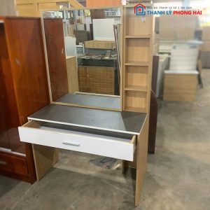 Bàn Trang Điểm Gỗ MDF Cũ Kèm Gương Lớn