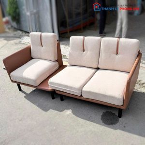 Băng Sofa 3 Chỗ Bọc Vải Phối Da 2m Cũ