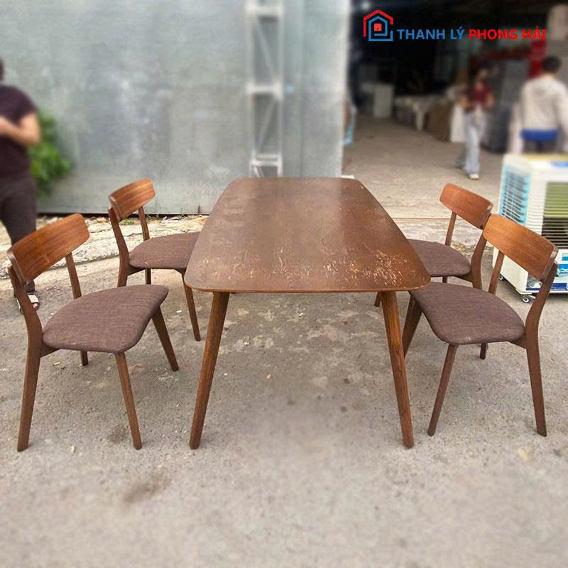 bo-ban-an-4-ghe-go-tu-nhien-cu-2 Bộ Bàn Ăn 4 Ghế Gỗ Tự Nhiên Cũ