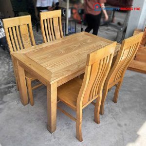 Bộ Bàn Ăn Gỗ Tự Nhiên Cũ 4 Ghế