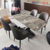 Bộ Bàn Ăn Mặt Đá Kèm 4 Ghế Da Cũ