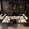 Bộ Bàn Ghế Bọc Da Kèm Bàn Chân Chuông Mới 99%