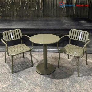 Thanh Lý Bộ Bàn Ghế Cafe Bằng Tôn Mới 99%
