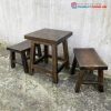 Bộ Bàn Ghế Cafe Cóc Gỗ Thông Mới 99%