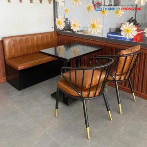 Bộ Bàn Ghế Cafe Kèm Băng Sofa Mới 99%
