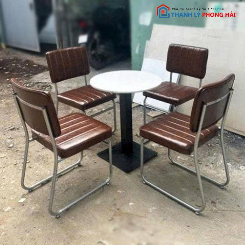bo-ban-ghe-cafe-khung-kim-loai Bộ Bàn Ghế Cafe Khung Kim Loại Bọc Nệm Mới 99%
