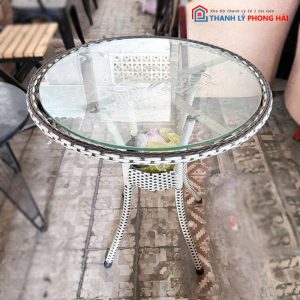 Bộ Bàn Ghế Cafe Mây Kèm 2 Ghế Cũ