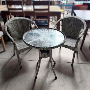 Bộ Bàn Ghế Cafe Mây Kèm 2 Ghế Cũ