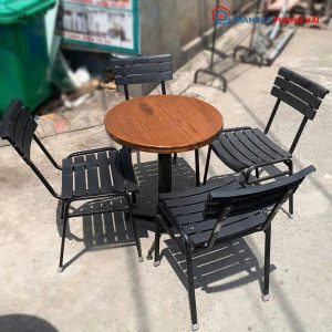 Bộ Bàn Ghế Cafe Qui Phúc 4 Ghế Cũ