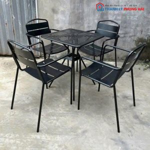 Bộ Bàn Ghế Cafe Sắt 5 Món Mới 99%