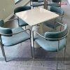 Bộ Bàn Ghế Cafe Tựa Cong Kèm Bàn Đá Mài Mới 99%