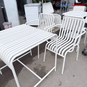 Bộ Bàn Ghế Sắt Cafe Sân Vườn Mới 99%