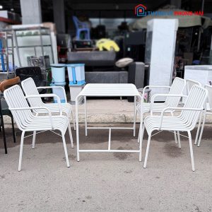 Bộ Bàn Ghế Sắt Cafe Sân Vườn Mới 99%