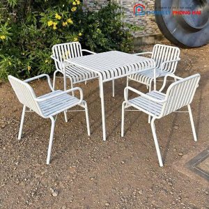 Bộ Bàn Ghế Sắt Cafe Sân Vườn Mới 99%