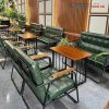 Bộ Bàn Ghế Sofa Cafe Nệm Caro Mới 99%