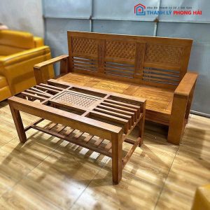 Bộ Salon Gỗ Tự Nhiên 2 Món Cũ