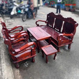 Bộ Salon Gỗ Tự Nhiên 5 Món Cũ