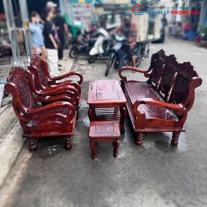 Bộ Salon Gỗ Tự Nhiên 5 Món Cũ