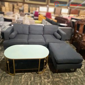 Bộ Sofa Bọc Vải Kèm Đôn Ghép Góc L Mới 99%