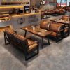 Bộ Sofa Cafe 2 Ghế Đôi Kèm Bàn Mặt Gỗ Mới 99%