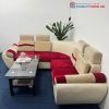 Bộ Sofa Góc L Bọc Nhung Cũ 4 Đầu