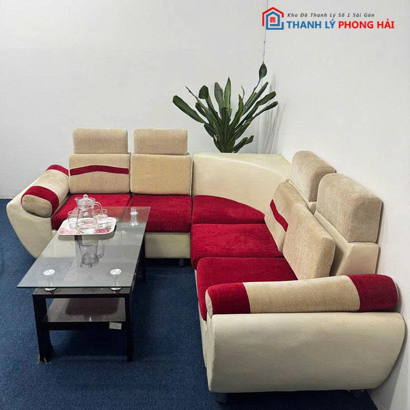 bo-sofa-goc-l-boc-nhung-cu-4-dau Bộ Sofa Góc L Bọc Nhung Cũ 4 Đầu