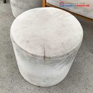 Đôn Sofa Tròn Bọc Nhung Cũ
