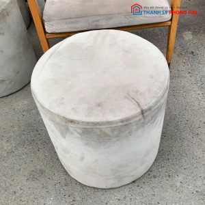 Đôn Sofa Tròn Bọc Nhung Cũ