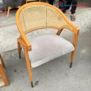 Ghế Cafe Gỗ Lưng Mây Cũ