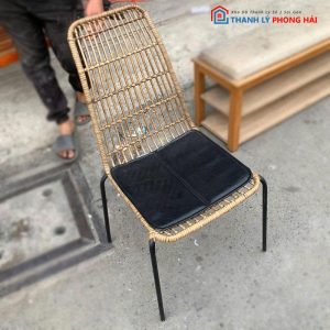 Ghế Mây Decor Cũ Chân Sắt