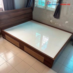 Giường Gỗ MDF 1m6 Cũ Kèm 2 Hộc Kéo