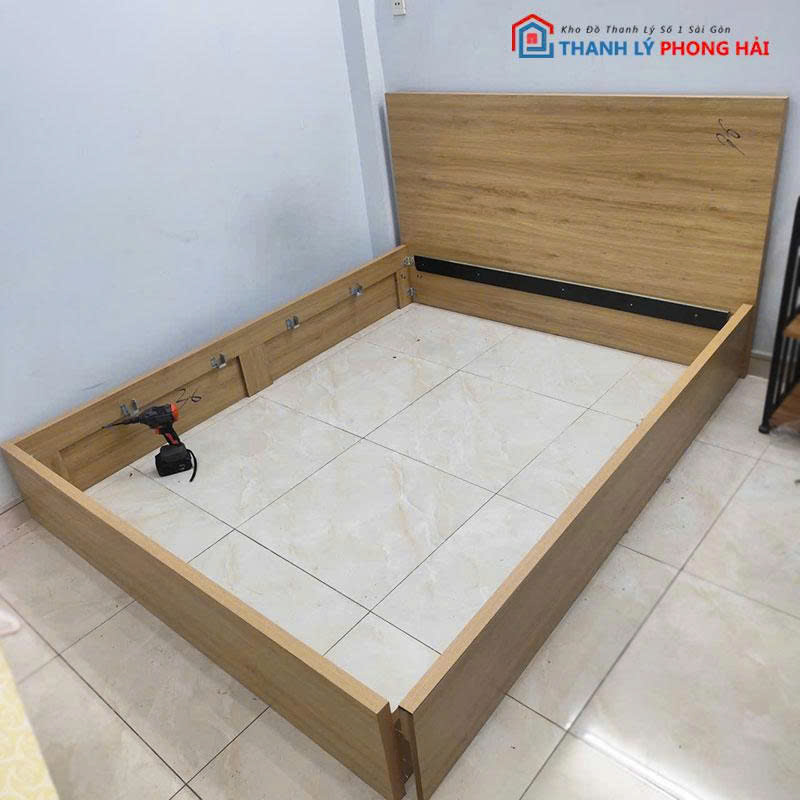 giuong-go-mdf-1m6-dat-phan-cu-2 Giường Gỗ MDF 1m6 Dát Phản Cũ