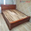 Giường Ngủ Gỗ Cổ Điển Cũ Dát Xương Cá