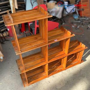 Kệ Sách 3 Tầng Cũ Kiểu Nan Gỗ