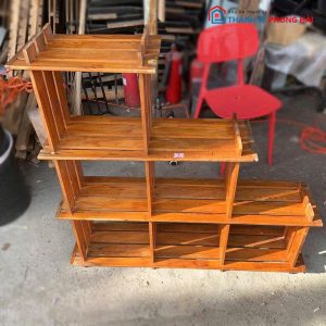 Kệ Sách 3 Tầng Cũ Kiểu Nan Gỗ
