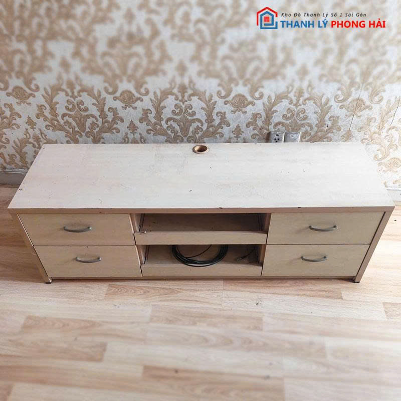 ke-tivi-4-hoc-keo-go-mdf-cu-2 Kệ Tivi 4 Hộc Kéo Gỗ MDF Cũ