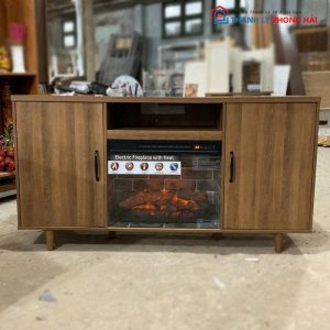Kệ Tivi Gỗ Có Lò Sưởi Điện Kèm Remote Mới 99%