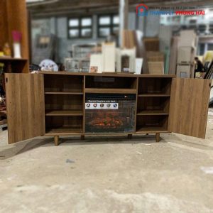 Kệ Tivi Gỗ Có Lò Sưởi Điện Kèm Remote Mới 99%