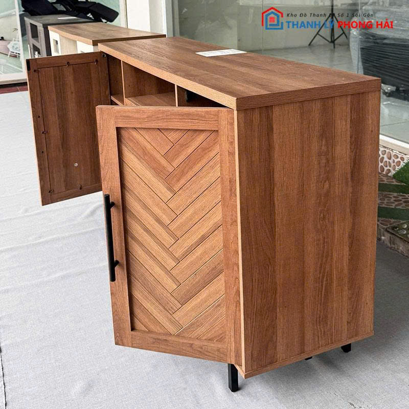 ke-tivi-go-mdf-1m38-kem-lo-suoi-dien-2 Kệ Tivi Gỗ MDF 1m38 Kèm Lò Sưởi Điện Mới 99%