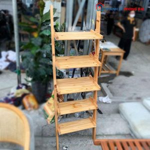Kệ Trang Trí Gỗ 5 Tầng Cũ