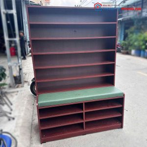 Kệ Trưng Bày Cũ 1m2 Kèm Đệm Ngồi Bọc Da