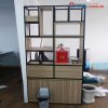 Kệ Tủ Trưng Bày Khung Sắt Mặt Gỗ MDF Cũ