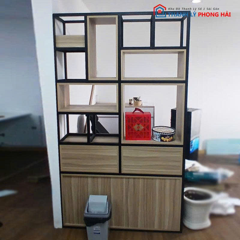 ke-tu-trung-bay-khung-sat Kệ Tủ Trưng Bày Khung Sắt Mặt Gỗ MDF Cũ