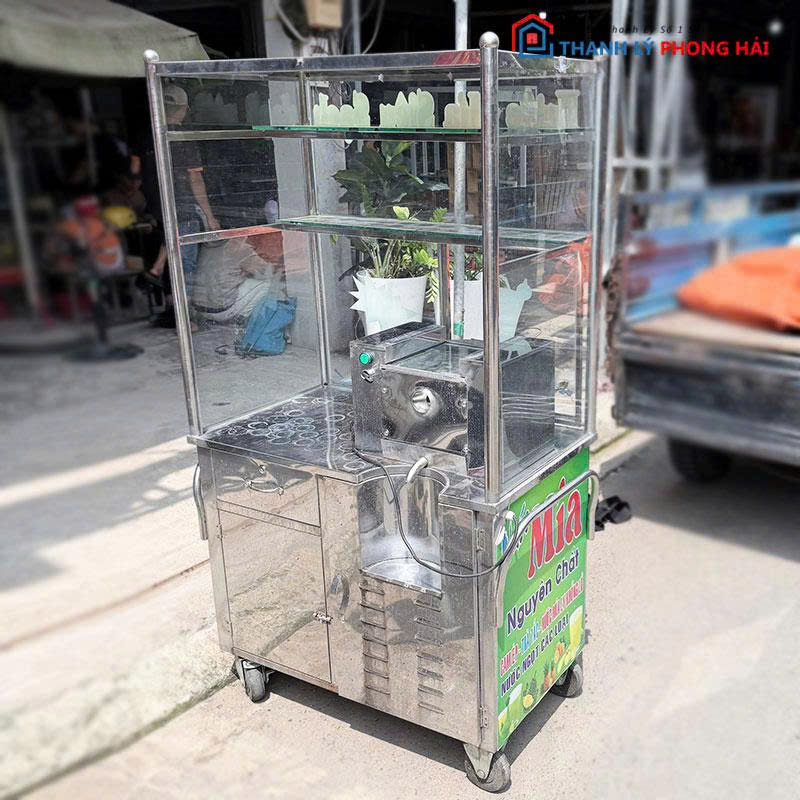quay-le-tan-go-cong-nghiep-cu-kem-4-ngan-keo-1 Xe Bán Nước Mía Take Away Inox Cũ