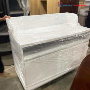 Quầy Lễ Tân Trắng Bóng 1m2 Cũ