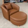 Sofa Đơn Bọc Da Kèm Đôn Gác Chân Mới 99%